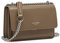 David Jones - Damen Kleine Umhängetasche - Frau Ketten Schultertasche PU Leder - Handtasche Mini Crossbody Bag mit Klappe - Handy Party Tasche Kettentasche Abendtasche Mode Trend - Braun Taupe