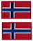 Norwegen-Flagge, bestickte Aufnäher, taktische Moral-Applikation, Klettverschluss, Emblem, Patch, 2 Stück (Norwegen)