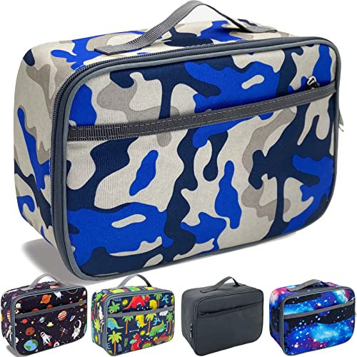 Kulle Lunch Box kids,Insulated Lunch Bags for boys,Washable and reusable lunch boxes for School Girls & Boys, Work, Picnic or Travel(Camo)