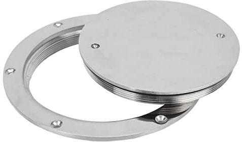 Marine Deck Plate, 6in 316 Acciaio Inossidabile Rotondo Impermeabile Portellone di Ispezione Piastra, Resistente Antiscivolo Superficie Lucidata a Specchio Coperchio del Ponte