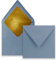 25 quadratische Brief-Umschläge - 15,5 x 15,5 cm, Graublau (Blau) - mit Gold-Papier gefüttert - Nassklebung - FarbenFroh by GUSTAV NEUSER