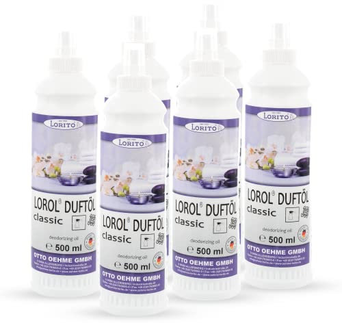 Lorito Lorol Duftöl Classic, 6x 500ml, Raumduft Spray für Toilette, Bad und WC, Lufterfrischer für Auto, Wohnung, Badezimmer, mit erfrischendem Duft