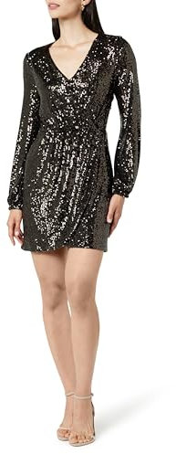 The Drop Wickelkleid mit Pailletten für Damen, Helena, Bronze, M