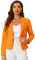 Allegra K Mujer Blazer de Negocios Frente Abierto Informal Trabajo Chaqueta de Traje Corto Naranja L