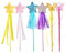 Lot de 6 baguettes de princesse à paillettes - Baguettes magiques en forme d'étoile et de papillon - Baguette féérique pour filles - Pour anniversaire, Noël, cosplay