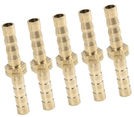 A ABSOPRO Raccordo per Tubo in Ottone Dritto Union Connector per Aria Acqua Gas Olio 5mm - Confezione da 5