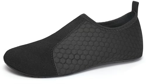 IceUnicorn Badeschuhe Damen Strandschuhe Herren Barfuss Socken Schwimmschuhe Aquaschuhe Wasser leich(382Schwarz,38/39EU)