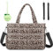 KUBYA Wickeltasche, Baby-Wickeltasche, Umhängetasche, Krankenhaustasche, Reise, große Mama-Tasche, mit Silikon-Schnulleretui, Leopard, Large, modisch