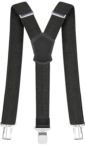 Pejoye Hosenträger für Herren Breit 4 cm Y Förmige mit Extra Starken Metall Clips Durable Elastic Verstellbare Einheitsgröße für Männer und Damen