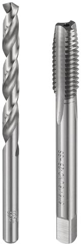 QUARKZMAN Jeu de tarauds et de forets, 1 taraud à cannelure droite 5/16-18 UNC et 1 foret hélicoïdal de 6,5 mm, outils de filetage HSS6542