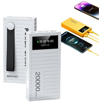2024 New Super Fast Charging 66w Power Bank, 20,000mA Ultra-High Capacity Power Bank, 22.5w Fast Charging Portable Charger with LED Display for Phone, Tablet (White)