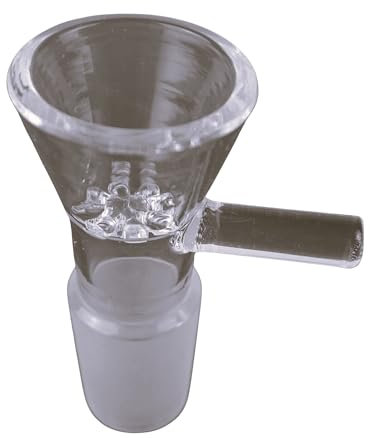 Glass Bowls for Bongs, 18.8mm Male Socket (Medium with Handle)