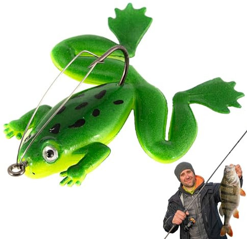 Generisch Frosch-Angelköder,Realistische Barschköder, Froschköder, Angelköder | Schwimmender Köder, künstlicher Weichbarsch-Angelköder für Hecht, Forelle, Salzwasser, Süßwasser