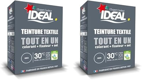 Ideal Teinture Textile Tout en un 230 g Gris (Lot de 2)