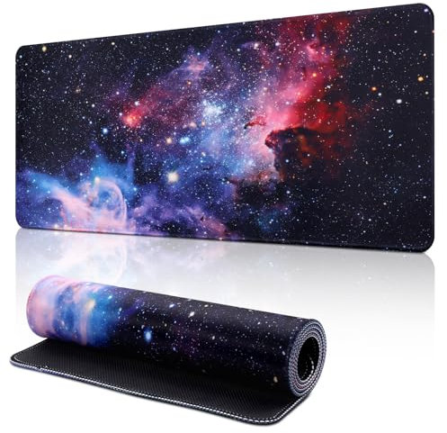 Yimomoyi Non Slip Mouse Pad 80 x 30cm, Mouse Mat Extended Galaxy Nebula Mouse Mat Non-Slip Rubber Base Gaming Mouse Pad for Computers Laptop Office Desk Accessories Desk Mat (Nebula B)