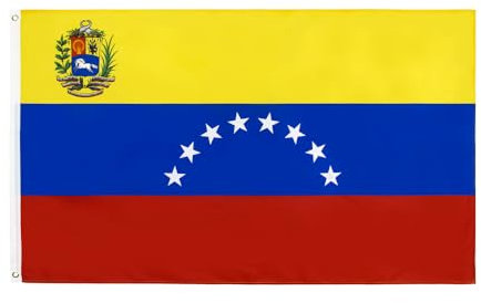 Bandera de Venezuela con 8 estrellas, 3 x 5 pies, banderas de la República Bolivariana de Venezuela con ojales de latón de 3 x 5 pies