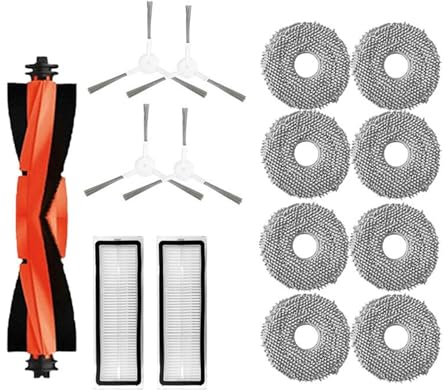 Nilnyvda Compatible con Xiaomi Robot Aspirador S20+ / S10 Plus / S10+ / B108GL / B105 / B108CN B113CN Piezas Accesorios Filtro Cepillo Lateral Principal Mopa(15pcs)