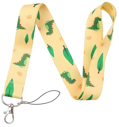 hansum Cordon tour de cou personnalisé pour porte-badge, clés, permis de travail, téléphone portable(Dinosaur)