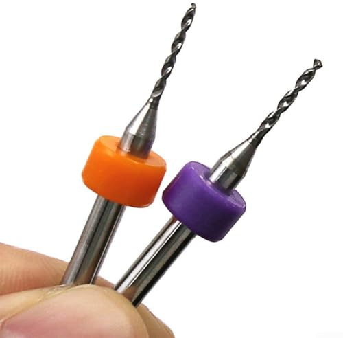 CNC-Bohrer-Set, 10 Stück Hartmetall-Mini-Bits, 0, 1, 1, 2 mm Durchmesser, für Metallteile, Leiterplatten und Kunststoffverarbeitung