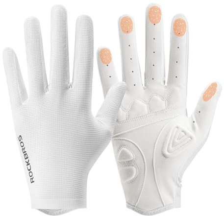 ROCKBROS Fahrradhandschuhe Herren Damen, MTB Handschuhe, Radhandschuhe mit Touchscreen an Allen Fingern – Stoßdämpfend, rutschfest & Atmungsaktiv, ideal für Radfahren & Outdoor