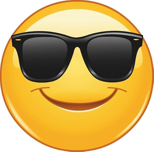 U24 Aufkleber Smily mit Sonnenbrille Autoaufkleber 10 x 10 cm Sticker Konturschnitt