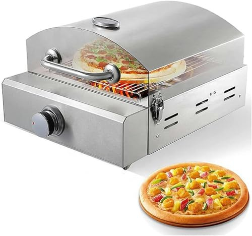 Forno per pizza da esterno, forno per pizza da tavolo in acciaio inox, alimentato a gas propano, macchina per pizza, fornaio per pizze fino a 13 pollici - può anche affumicare carne, pesce e verdure