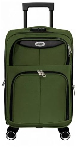 H4L Reisekoffer – Leicht & robust, Softshell-Koffer mit TSA-Schloss, 360° Rollen, Größen S/M/L, Moderne Farben für stressfreies Reisen Grün M