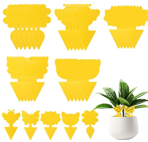 Anti mosquitos interior – 30 trampas amarillas pegajosas atrapa mosquitos para plantas de interior trampa mosquitos interior para flores, frutas – solución natural sin insecticidas