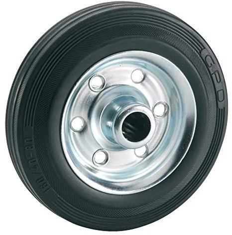 Dörner + Helmer 5400175 Ruota in Gomma Piena, Cerchione in Acciaio, Colore Nero, Misure 140 Mm