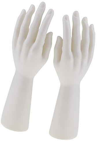 Sharplace 1 Paar Schmuckständer Schaufensterpuppe Hände, Schmuckständerhalter, Schmuckaufbewahrung für Ringe, Uhren, Handschuhe, Schmuckschrank Organisator für Armbänder Foto-Requisiten, Weiß