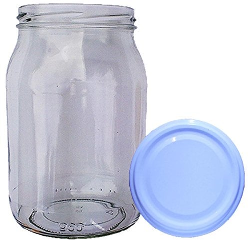 HAUSWIRT 32 Stück X 900ml Einmachgläser • Einkochgläser mit Schraubdeckel TO 82 mm Weiß • 8, 16, 32 Stück • Große Auswahl Verschiedene Größen und Farben