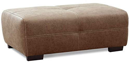 CAVADORE Hocker Mavericco / XXL-Fußbank, Sitzhocker, Polsterbank in Lederoptik / Modernes Design / Passend zu Big Sofa und Ecksofa Mavericco / 108 x 71 x 41 / Cognac