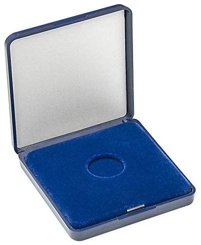 LINDNER Das Original Écrin Monnaie avec Plateau Velours Bleu pour Monnaies/Capsules jusqu'à Ø ext. 20 mm