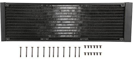 Radiador de Agua UPC de Aluminio, intercambiador de Calor para PC, Tubo de 12 hileras Disipación de Calor ultradensa rápida Fuerte de enfriamiento de Agua UPC silencioso(360mm)