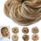 Silk-co Haarteil mit Gummiband, Dutt mit Haaren Gewellt Weich Dutt Haarteil mit Gummiband 25 g, Gelockt Haarverdickung Hair Extensions Messy Bun Hochsteckfrisuren Honigbraun & Bleichblond