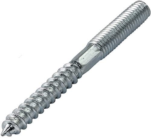 AERZETIX - C44777 - Satz von 10 Schraube mit doppelgewinde stockschrauben - stehbolzen für schraube - schraubstift - metall holz mit oder ohne dübel - Ø8x80mm - aus verzinktem stahl - farbe silber