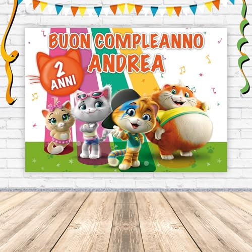 Poster in carta stampata alta risoluzione cm L140 x H100-44 GATTI personalizzato compatibile