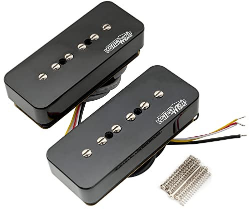 Wilkinson M Serie Gestapelt Keramik P90 Soapbar Single Coil Pickups Hals Steg Tonabnehmerset für SG/LP E-Gitarre, Schwarz