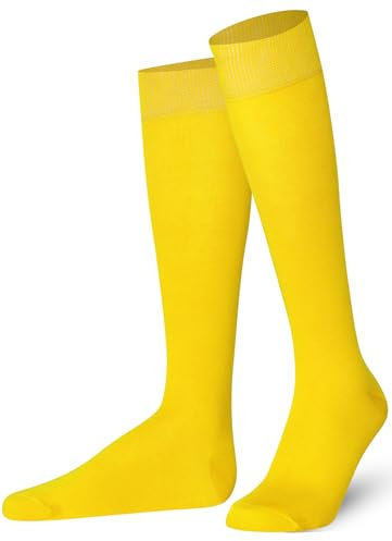 Mysocks Unisex Kniestrümpfe lange Socken Gelb