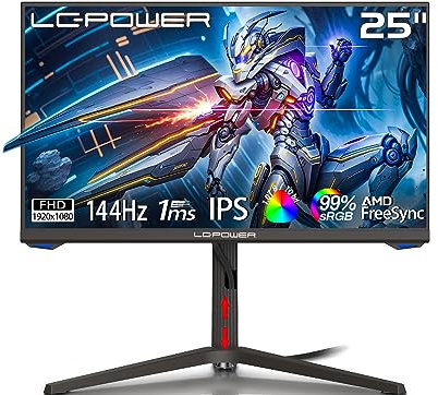 LC-POWER LC-M27-QHD-165 27 Zoll (68,58 cm) QHD Gaming Monitor (IPS, 2560 x 1440, 165 Hz, FreeSync, HDR400, 1 ms, 1,07 B Bildschirmfarben, VESA Display), schwarz