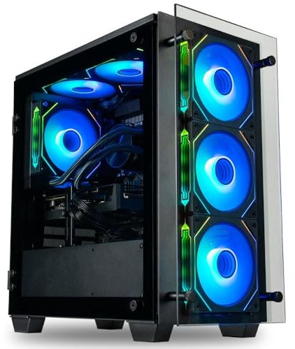 Stratos Micro Gaming Desktop - NVD GeForce RTX 5080, Intel 14 Core i5-14600K (>i7-12700K), 32GB DDR5 RAM, 2TB NVMe SSD, WiFi, Windows 11 Pro - Gamer Computer