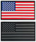 2 Stück taktische US-Flagge mit amerikanischer Flagge, komplett schwarz, dunkel gedämpft, PVC-Gummiverschluss (Farbe + Grau)