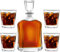 Maverton Whisky Carafe + 4 Whiskey Glasses - 700ml Classical Spirits Decanter - an Elegant Whisky Set - Gift for Women or for Man - Special Present