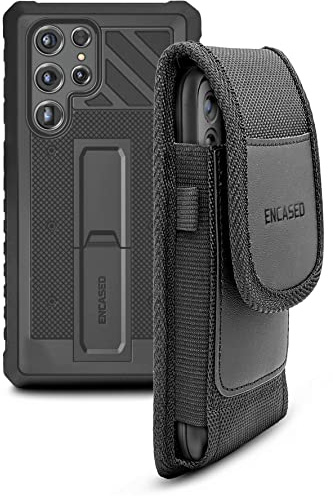 Encased Galaxy S22 Ultra Rugged Kickstand Case with Heavy-Duty Belt Pouch (Samsung S22-ULTRA)