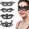 Cerioll Venezianische Damen Spitze Maske, Sexy Masquerade 4 PCS Schwarz Fashion Augenmaske für Fasching, Masquerade, Halloween, Karneval, Cosplay, Gothic Gesichtsmaske