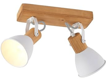 Lindby Strahler Merela (Skandinavisch) aus Holz (2 flammig, E14) - Deckenlampe Deckenleuchte Lampe Spot Wohnzimmerleuchte