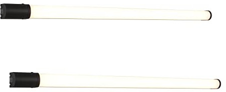 2er Set Badezimmer Wandleuchten mit Steckdose & Schalter in Schwarz, B 119cm