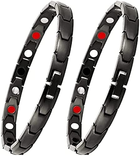 Ailovone 2 Stücke Damen Gesundheit Magnetarmband Magnetic Lymph Detox Bracelet Magnetisches Schlankheitsarmband Energie Armband Arthritis Pain Relief and Carpal Tunnel Verschluss Armband