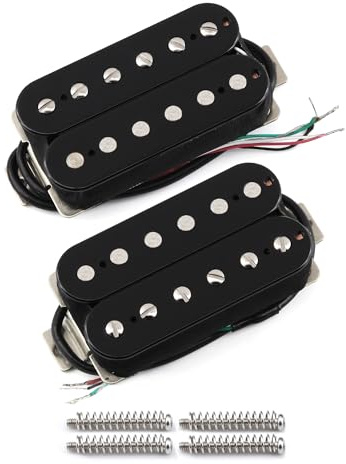FLEOR Alnico 2 Humbucker Tonabnehmer HBA2 E-Gitarre Humbucker Hals und Steg Tonabnehmer Set schwarz