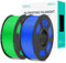 SUNLU PLA+ Filament 1.75mm 2KG, PLA Plus 3D Drucker Filament, Stärker belastbar, Neatly Wound,2 Spool 3D Druck PLA+ Filament, Maßgenauigkeit +/- 0.02mm, Blau+Grün